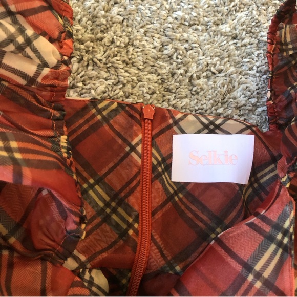 NEW Selkie The Jane Eyre Puff Mini Dress Checks - Picture 5 of 11